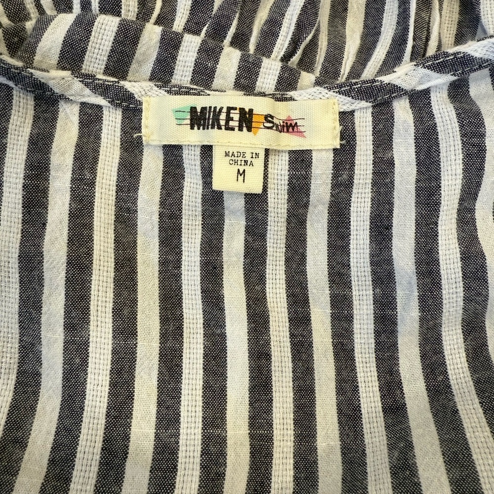 Striped Ruffle Wrap Dress - Picture 10 of 10